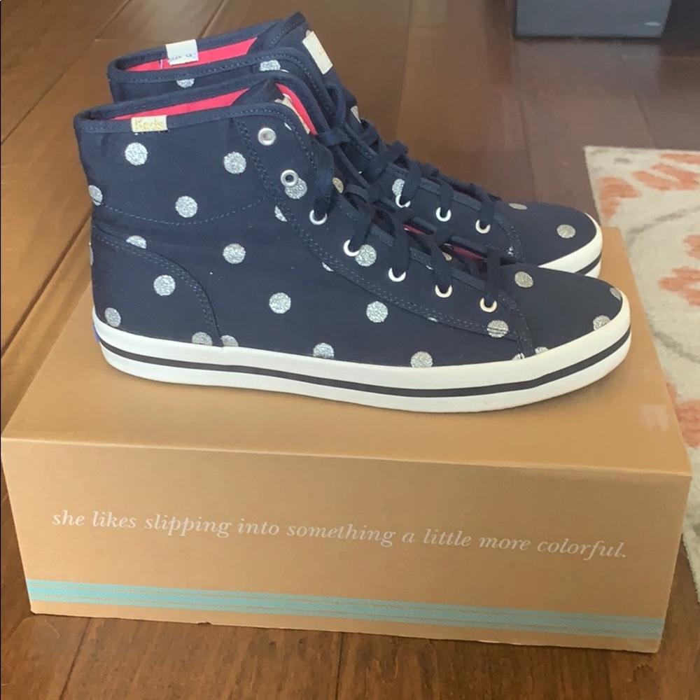 Kate Spade x Keds Glitter Dot Navy High Tops